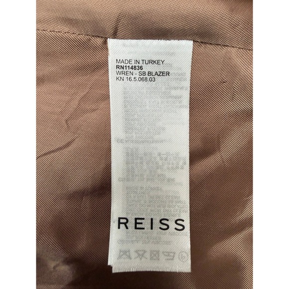 Reiss Wren Single Breasted Blazer Tan Camel Longline Jacket Size 8 - Picture 5 of 9